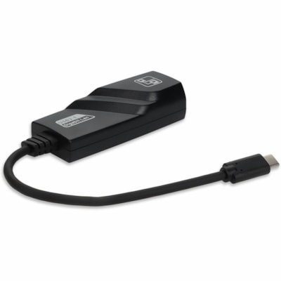 AddOn USB C 3.1 Male to RJ-45 Female Black Adapter - RJ-45/USB Data Transfer Cable for MacBook, Notebook, Computer - First End: 1 x USB 3.1 Type C - Male - Second End: 1 x RJ-45 Network - Female - Black  CTLR 