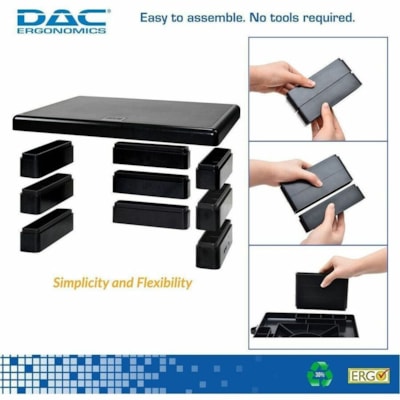 DAC® - Support réglable Stax MP-213 pour écran/portable avec 2 ports USB, noir - 66 lb (29937,10 g) Capacité de charge - 4,75 po (120,65 mm) Hauteur x 13 po (330,20 mm) Largeur x 10,50 po (266,70 mm) Profondeur - Noir - Pour Moniteur, Ordinateur Portable, Imprimante, T&eacut INCL. 2 USB CHARGING PORTS SUPPORTS UP TO 66 LBS