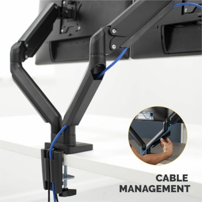 Fellowes Platinum Series Dual Monitor Arm - 2 Display(s) Supported - 46" Screen Support - 40 lb (18143.69 g) Load Capacity - 1 Each DESK MOUNT 
