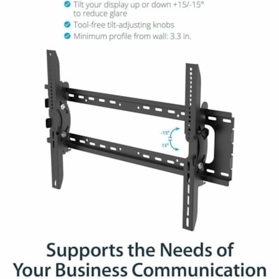 StarTech.com Flat Screen TV Wall Mount - Tilting - For 32" to 75" TVs - Steel - VESA TV Mount - Monitor Wall Mount - Save space by mounting a television to your wall with easy +15 / -15 degree tilt for ideal viewing - Flat-Screen TV Wall Mount for 32 to 75" LCD / LED / Plasma TV - Fits curved TVs -   MNT 