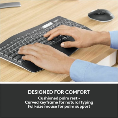 Logitech® MK850 Performance Wireless Keyboard and Mouse Combo - USB Wireless Bluetooth/RF Keyboard - USB Wireless Bluetooth/RF Mouse - Optical - 1000 dpi - 8 Button - Scroll Wheel - AAA, AA - Compatible with Desktop Computer, Smartphone, Notebook, Tablet for PC, Mac - 1 Each  