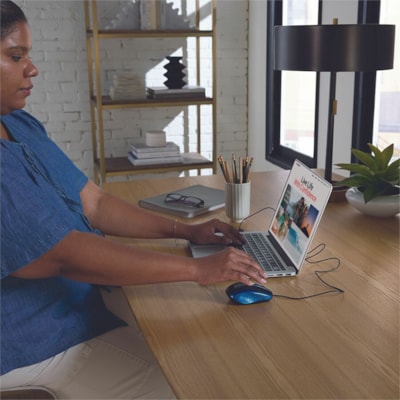Verbatim Corded Notebook Optical Mouse - Blue - Optical - Cable - Blue - USB Type A - Scroll Wheel - 3 Button(s) - 1 Each SLEEK ERGONOMIC DESIGN SMOOTH PRECISE SCROLLING