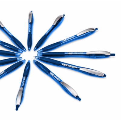 BIC Glide Blue Retractable Ballpoint Pens, Medium Point (1.0mm), 12-Count Pack, Ultra Smooth Writing Blue Pens - 1 mm (0.04") Medium Pen Point - Retractable - Blue Ink - 1 Each NO CLICK - MEDIUM POINT 
