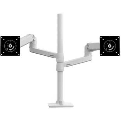Ergotron - Montage de bureau pour Moniteur - Aluminium poli - Hauteur réglable - 2 Écran(s) supportés - 40 po Support d'écran - 40 lb (18143,69 g) Capacité de charge - 100 x 100, 75 x 75  pÃ´le   brillant polished alu minium   noir accent