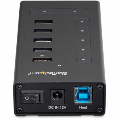 StarTech.com 7 Port USB C Hub - 2x USB-C & 5x USB-A - Mountable Metal USB 3.0 Type-C Hub - 5Gbps USB 3.1/3.2 Gen 1 - Self Powered - BC 1.2 - 7-Port USB-C hub - USB Type-C laptop/desktop to 5 USB-A (1x BC 1.2) and 2 USB-C - SuperSpeed 5Gbps USB 3.1/3.2 Gen 1 - Incl 36W power adapter/USB-C host cable   PERP 
