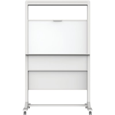 Quartet Motion Dual-Track Mobile Magnetic Dry-Erase Easel - 40" (1016 mm) Width x 68" (1727.20 mm) Height - White Painted Steel Surface - White Aluminum, Aluminum Frame - Rectangle - Horizontal - Magnetic - Assembly Required - 1 Each MAGNETIC QUARTET  DUAL TRACK