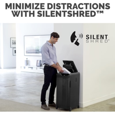 Fellowes AutoMax(tm) 350C Auto Feed Shredder - Non-continuous Shredder - Cross Cut - 350 Per Pass - for shredding Staples, Paper Clip, Paper, CD, DVD, Credit Card, Junk Mail - 0.2" (3.96 mm) x 1.5" (38.10 mm) Shred Size - P-4 - 2.20 in/s (55.88 mm/s) - 9" (228.60 mm) Throat - 45 Minute Run Time - 350 SHEETS AUTO/12 MANUAL 18 GALLON BIN
