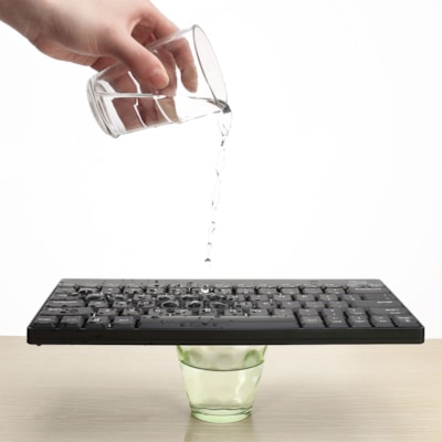 Adesso WKB-1100CB - Wireless Spill Resistant Mini Keyboard & Mouse Combo - USB Membrane Wireless RF Keyboard - 79 Key - English (US) - Black - USB Wireless RF Mouse - Optical - 1200 dpi - Scroll Wheel - QWERTY - Black - Multimedia Hot Key(s) - Right-handed - AA - Compatible with Windows & mouse combo 