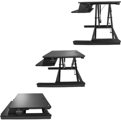 StarTech.com Sit Stand Desk Converter - Keyboard Tray - Height Adjustable Ergonomic Desktop/Tabletop Standing Desk - Large 35"x21" Surface - Sit-stand desk converter w/large 35.4x20.9in area - Height adjustable standing desk (6.3-22in from desk) - Assembled - Ergonomic stand up workstation w/ adjust  ACCS 