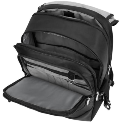 Targus Voyager TSB953GL Carrying Case Rugged (Backpack) for 17" (431.80 mm) to 17.3" (439.42 mm) Notebook - Black - Shock Absorbing - Nylon Body - Shoulder Strap, Trolley Strap, Waist Strap - 21.26" (540 mm) Height x 12.98" (329.69 mm) Width x 6.30" (160.02 mm) Depth - 7.40 gal (28000 mL) Volume Cap I - BLK 