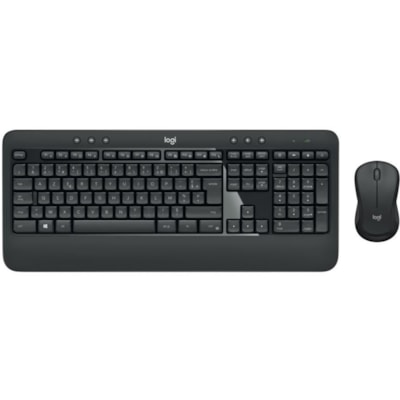 Logitech MK540 Advanced Wireless Keyboard and Mouse Combo for Windows (French Layout) - USB Wireless RF Keyboard - French - USB Wireless RF Mouse - Optical - 1000 dpi - Scroll Wheel - QWERTY - Media Player, Calculator, On/Off Switch, Battery Hot Key(s) - Symmetrical - AA - Compatible with Desktop Co  