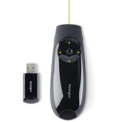 Kensington Presenter Expert Mouse/Presentation Pointer - Laser - Wireless - Radio Frequency - Black - USB WIRELESS W/GREEN LASER 