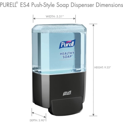 Purell ES4 Distributeur de savon - Manuel - 1,20 L Capacité - Mécanisme de verrouillage, Résistants, Fixation Murale - Graphite - 1 chaque  