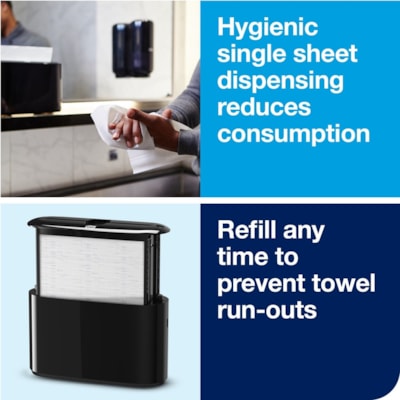 TORK Xpress Countertop Multifold Hand Towel Dispenser - Multifold Dispenser - 7.90" (200.66 mm) Height x 12.70" (322.58 mm) Width x 4.60" (116.84 mm) Depth - Plastic - Black - Compact, Lockable - 1 Each COUNTERTOP MULTIFOLD BLACK DISPENSER