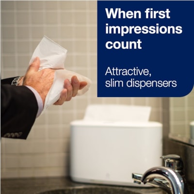 TORK Xpress Countertop Multifold Hand Towel Dispenser - Multifold Dispenser - 7.90" (200.66 mm) Height x 12.70" (322.58 mm) Width x 4.60" (116.84 mm) Depth - Plastic - White - Hygienic, Compact - 1 Box COUNTERTOP MULTIFOLD WHITE DISPENSER