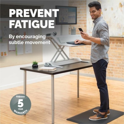 Fellowes - Tapis anti-fatigue de bien-être - Sol - largeur de tapis 36 po (914,40 mm) x profondeur de tapis 24 po (609,60 mm) x épaisseur de tapis 0,750 po (19,05 mm) - Rectangulaire - Noir - 1 chaque AIDE A PRÉVENIR FATIGUE BORDS BISEAUTÉS