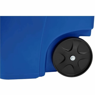 Rubbermaid - Corbeille à papier BRUTE - 189,27 L Capacité - Rectangulaire - Robuste, Roulettes - Plastique - Bleu - 1 chaque CONTENANT AVEC COUVERCLE 
