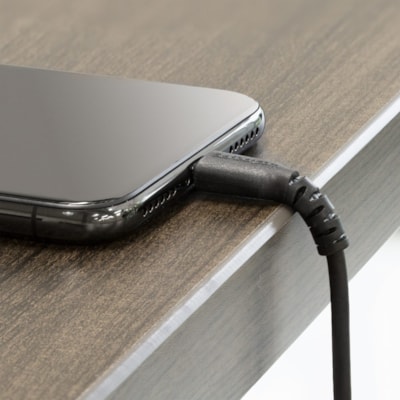 StarTech.com 3 foot/1m Durable Black USB-A to Lightning Cable, Rugged Heavy Duty Charging/Sync Cable for Apple iPhone/iPad MFi Certified - Aramid fiber shelters heavy duty lightning cable from stress of bends/twists - Black durable strong rugged USB-A to Lightning charger cable - Strain relief for 1 ING CABLE 