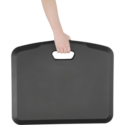 Amer Mounts - Tapis anti-stress EZMAT2218 - Sol - longueur de tapis 22 po (558,80 mm) x largeur de tapis 18 po (457,20 mm) x épaisseur de tapis 0,750 po (19,05 mm) - Rectangulaire - Mousse polyuréthane, Caoutchoutée, Gel - Noir NG MAT 22X18 