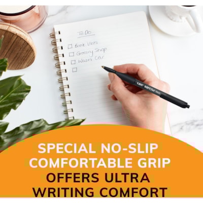 BIC Soft Feel Blue Retractable Ballpoint Pens, Medium Point (1.0mm), 12-Count Pack, Blue Pens With Soft-Touch Comfort Grip - 1 mm (0.04") Medium Pen Point - Retractable - Blue Ink - 12 / Box BIC DISPOSABLE SOFT FEEL 