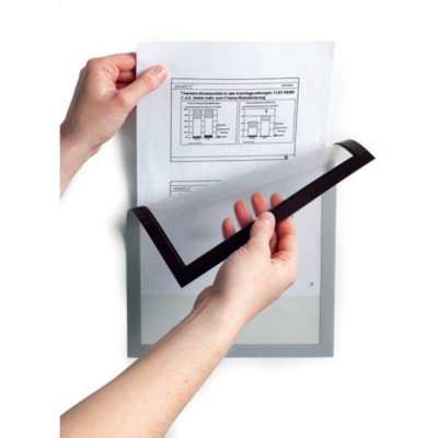 DURABLE - Porte-panneau Duraframe - Holding Width 5,50 po (139,70 mm) x Holding Height 8,50 po (215,90 mm) - Magnétique, Résistant aux rayures, Robuste - Plastique - Argenté - 2 / emballage MAGNÉTIQUES DEMI-LETTRE ARGENT PAQUET DE 2
