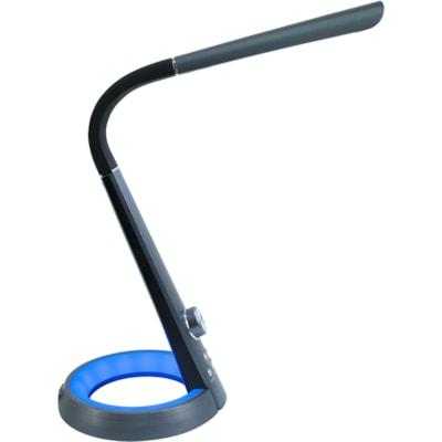 Royal Sovereign LED Desk Lamp with USB and Night Light - RDL-110U - 22" (558.80 mm) Height x 7" (177.80 mm) Width - 8 W LED Bulb - 450 lm Lumens - ABS - Desk Mountable - Black, Titanium Gray - for Desk WITH USB & NIGHTLIGHT BLACK & TITANIUM GREY