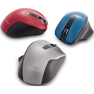 Verbatim Silent Ergonomic Wireless Blue LED Mouse - Dark Teal - Blue LED/Optical - Wireless - Radio Frequency - 2.40 GHz - Dark Teal - USB - 1600 dpi - 6 Button(s) - 1 Each DARK TEAL 