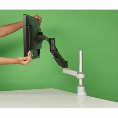 R-Go Zepher 4 Mounting Arm for Monitor - Black, Silver - Height Adjustable - 1 Display(s) Supported - 17" to 32" Screen Support - 17.64 lb (8000 g) Load Capacity - 75 x 75, 100 x 100 - VESA Mount Compatible - Aluminum itor mount fitting screens up to 18 lbs in weight