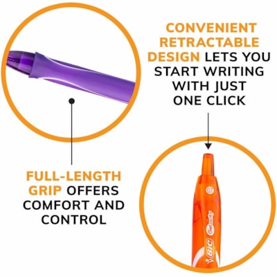 BIC Gel-ocity Quick Dry Special Edition Fashion Gel Pen, Medium Point (0.7mm), Assorted Colours, For a Smooth Writing Experience, 8 Count Bic Gelocity Gel Pens (Pack of 1) - 0.7 mm (0.03") Medium Pen Point - Retractable - Assorted Ink - Gel-based - Assorted Barrel - 8 / Pack FASHION COLOUR MEDIUM (0.7MM) QUICK DRY