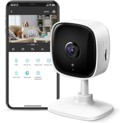 Tapo C100 2 Megapixel Indoor Full HD Network Camera - Color - White - 30 ft (9.14 m) Infrared Night Vision - H.264 - 1920 x 1080 - 3.3 mm (0.13") Fixed Lens - Google Assistant, Alexa Supported  PERP 