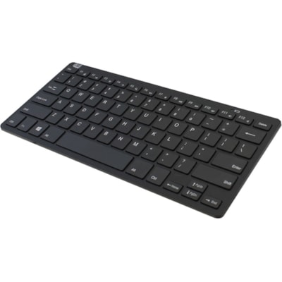 Adesso Bluetooth Wireless SlimTouch Mini Keyboard - Wireless Connectivity - Bluetooth - 30 ft (9144 mm) - USB Interface - 78 Key(s) - English (US) - QWERTY Layout - iPad - Windows - Scissors Keyswitch - AAA Battery Size Supported - Black  Wireless Mini Keyboard  Low P rofile Scissors Swit