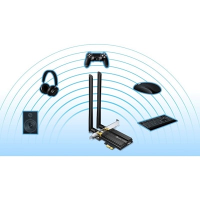 TP-Link TX50E IEEE 802.11ax Bluetooth 5.0 Dual Band Wi-Fi/Bluetooth Combo Adapter for Bluetooth Headset, Desktop Computer - PCI Express - 2.93 Gbit/s - 2.40 GHz ISM - 5 GHz UNII - Plug-in Card  WRLS 