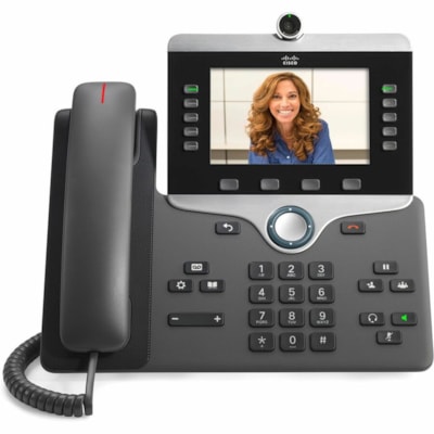 Cisco 8845 IP Phone - Refurbished - Corded - Corded - Bluetooth - Wall Mountable - Charcoal  - VoIP - 2 x Network (RJ-45) - PoE Ports  PERP 