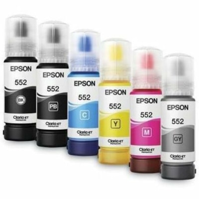 Epson T552 Ink Refill Kit - Inkjet - Gray  with Sensormatic / ET-8500 ET-8550