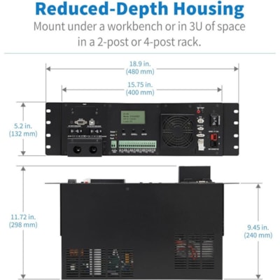 Tripp Lite series SmartPro SMART1524ET 1500VA Rack-mountable UPS - 3U Rack-mountable - AVR - 120 V AC Input - 120 V AC Output - Single Phase - Serial Port   PERP 
