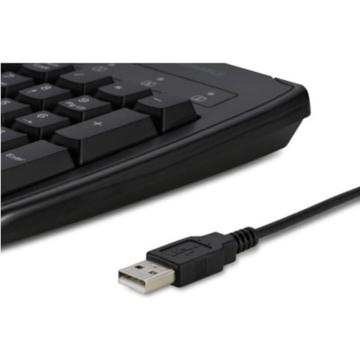 Kensington Pro Fit USB Washable Keyboard - Cable Connectivity - USB Interface - 104 Key Hot Key(s) - Rugged - English - Desktop Computer - Windows, Mac OS, ChromeOS - Black  