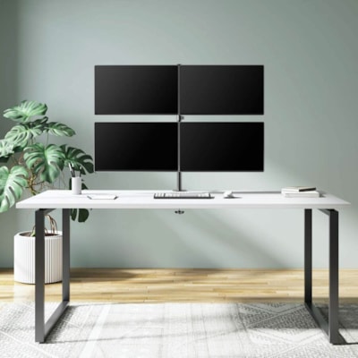 Manhattan 461566 Desk Mount for Monitor, LCD Monitor - Black - Height Adjustable - 4 Display(s) Supported - 13" to 32" Screen Support - 70.55 lb (32000 g) Load Capacity - 75 x 75, 100 x 100 - VESA Mount Compatible - Die-cast Metal, Steel or Mount with Double-Link Swin g Arms Holds Four 13