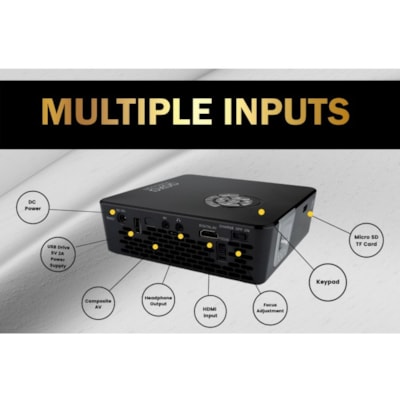 AAXA Technologies - Projecteur DLP (Digital Light Processing) HP-P6X-01 - 16:9 - Noir, Gris - 1280 x 800 - Avant - 30000 Heure Mode Normal - WXGA - 2,000:1 - 1000 lm - HDMI - USB  PROJ 