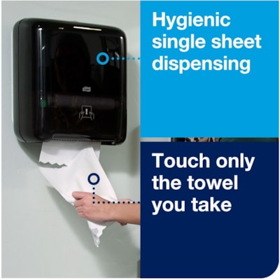 TORK Tork Matic Hand Towel Roll Dispenser Black H1 - Roll Dispenser - 15" (381 mm) Height x 13.20" (335.28 mm) Width x 8.10" (205.74 mm) Depth - Plastic - Black - Hygienic - 1 / Carton ROLL TOWEL DISPENSER BLACK 