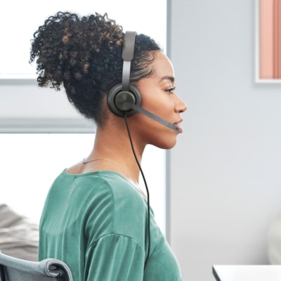 Logitech Zone 750 Wired On-Ear Headset with advanced noise-canceling microphone, simple USB-C and included USB-A adapter, plug-and-play compatibility for all devices - Stereo - USB Type C - Wired - 32 Ohm - 20 Hz to 16 kHz - Over-the-ear - Binaural - Ear-cup - 6.2 ft Cable - Uni-directional, Omni-di  