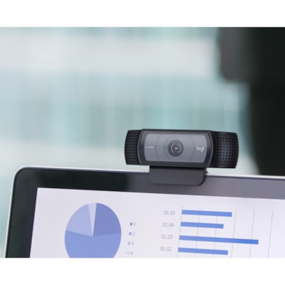 Logitech C920e Webcam - 3 Megapixel - 30 fps - Black - USB Type A  - 1920 x 1080 Video - Auto-focus - 78° Angle - 1x Digital Zoom - Microphone - For Notebook, Monitor - Windows TAA compliant 