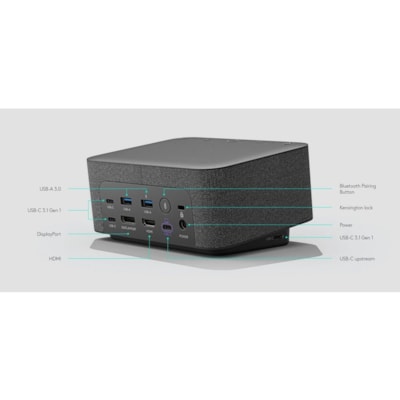 Logitech Logi Dock Docking Station - for Desktop PC, Tablet, Smartphone - 100 W - USB Type C - 2 Displays Supported - 4K - 3840 x 2160 - 5 x USB Ports - 3 x USB 3.1 Type-C Ports - 2 x USB Type-A Ports - USB Type-A - 4 x USB Type-C Ports - USB Type-C - 1 x HDMI Ports - HDMI - 1 x DisplayPorts - Displ  