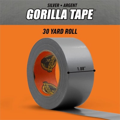 Gorilla Tape - 30 yd (27.4 m) Length x 1.88" (47.8 mm) Width - Silver - 1 Each 2.88IN.X30YD TOUGH AND WIDE