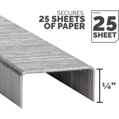 Fellowes ¼" Full Strip of Staples 5000pk - 1/4" - for Paper - Silver - 1 Each 5000PK 