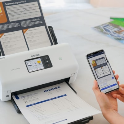 Brother ADS-3300W Sheetfed Scanner - 600 x 600 dpi Optical - 48-bit Color - 40 ppm (Mono) - 40 ppm (Color) - PC Free Scanning - Duplex Scanning - USB  