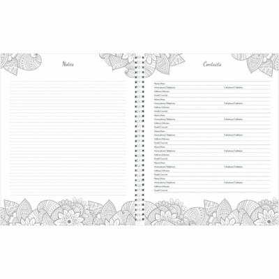Blueline 2026 DoodlePlan 12-Month Weekly/Monthly Planner - January to December - 11" x 8-1/2" - Botanica - Bilingual - Weekly, Monthly - 12 Month - January 2026 to December 2026 - 1 Week Double Page Layout - Letter - 8 1/2" (215.90 mm) x 11" (279.40 mm) Sheet Size - Twin Wire - Paper - Poly Cover -   