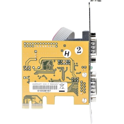 StarTech.com 2-Port PCI Express Serial Card, Dual Port PCIe to RS232 (DB9) Serial Card, 16C1050 UART, COM Retention, Windows & Linux - Connect serial RS232 (DB9) devices, using this PC Serial Card. Supports 16C1050 UART. LED lights to monitor activity on the PCI express DB9 card - The UART PCIe card  CTLR 