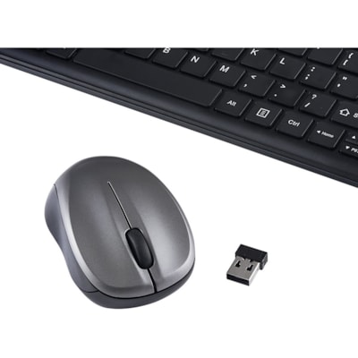 Verbatim Silent Wireless Compact Keyboard and Mouse - Wireless RF 2.40 GHz Keyboard - Wireless RF Mouse - Blue LED - 1600 dpi - Compatible with PC, Mac - 1 SILENT AND COMPACT 