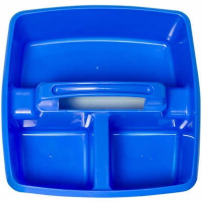 Storex Small Caddy, Blue - 3 Compartment(s) - Compartment Size : 8" (203.20 mm) x 3.50" (88.90 mm) x 3.75" (95.25 mm) - 9.2" (233.68 mm) Height x 9.2" (233.68 mm) Width x 5.2" (132.08 mm) Depth - Handle, Washable, Dishwasher Safe - Blue - Plastic - 6 Pack BLUE 