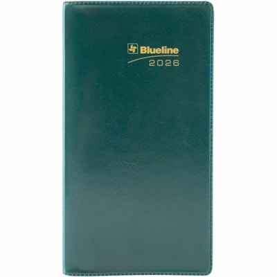 Blueline 2026 18-Month Monthly Pocket Planner - July-December - 6-1/2" x 3-1/2" - Assorted Colours - Bilingual - Pocket - Monthly - 18 Month - July 2025 to December 2026 - 1 Month Double Page Layout - 3 1/2" (88.90 mm) x 6 1/2" (165.10 mm) Sheet Size - Stitched - Assorted - Vinyl, Paper - Holiday Li  